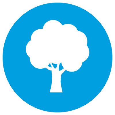 Blue icon showing tree